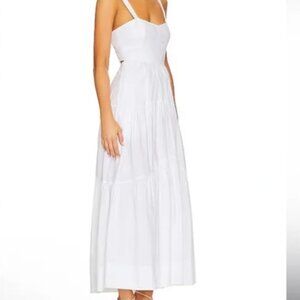 A.L.C. Lily Lace Up Back Midi Dress In White